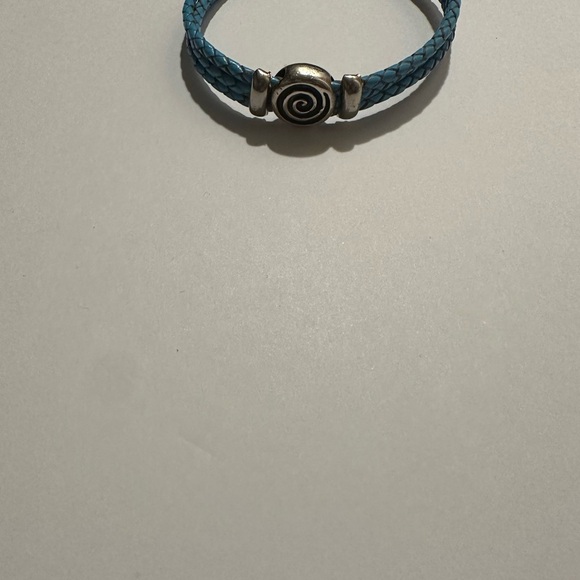 Blue Braided Bracelet with Irish Silver Spiral Charm - Picture 2 of 5